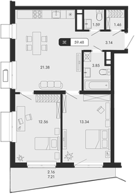 Квартира 59,5 м², 3-комнатная - изображение 1