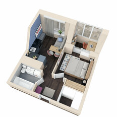 Квартира 32,5 м², 1-комнатная - изображение 3