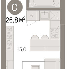 Квартира 26,8 м², студия - изображение 2