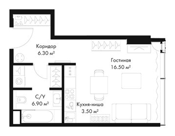 Квартира 33,2 м², студия - изображение 2