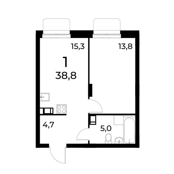 45,8 м², 2-комнатная квартира 5 500 000 ₽ - изображение 80