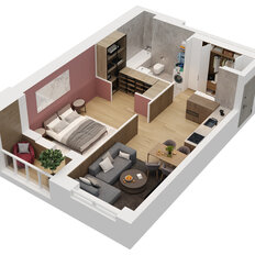 Квартира 51,4 м², 1-комнатная - изображение 3