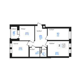 Квартира 78,1 м², 3-комнатная - изображение 1