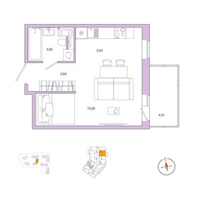 Квартира 29,3 м², студия - изображение 1