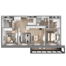 Квартира 63,7 м², 2-комнатная - изображение 2