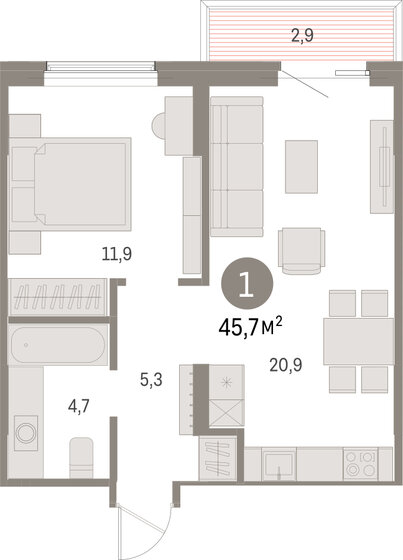 40,4 м², 2-комнатная квартира 3 499 000 ₽ - изображение 88