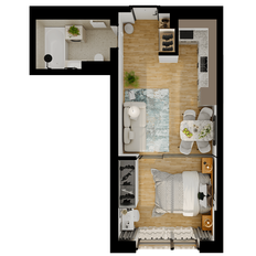 Квартира 34 м², 1-комнатная - изображение 4