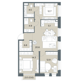Квартира 82,4 м², 4-комнатная - изображение 1