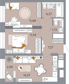 Квартира 54,1 м², 2-комнатная - изображение 1