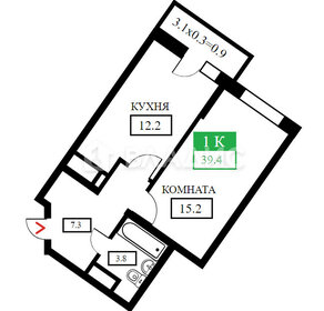 Квартира 40 м², 1-комнатная - изображение 1