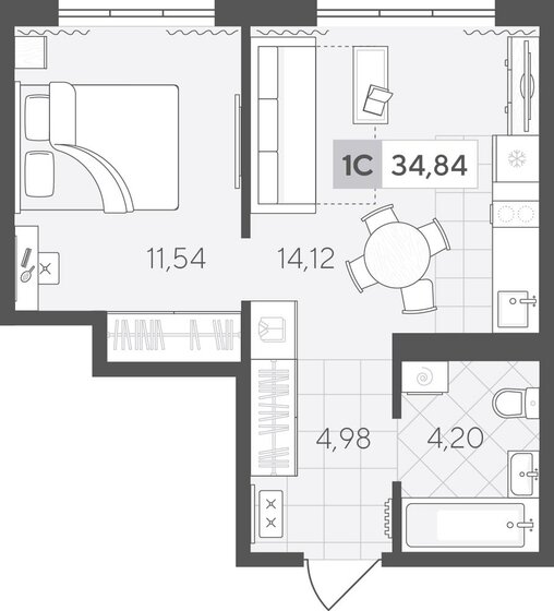 29 м², квартира-студия 4 640 000 ₽ - изображение 15