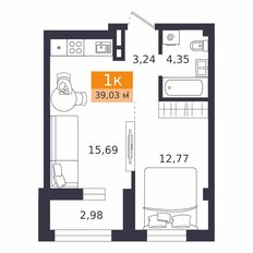 Квартира 39 м², 1-комнатная - изображение 3