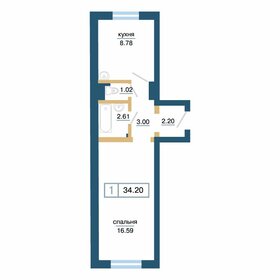 Квартира 34,2 м², 1-комнатная - изображение 1