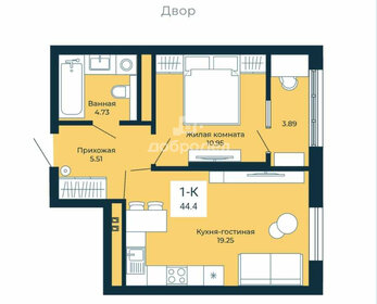 Квартира 44,2 м², 1-комнатная - изображение 1