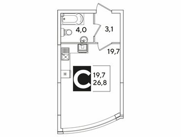 Квартира 26,8 м², студия - изображение 1