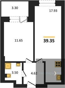 Квартира 39,4 м², 1-комнатная - изображение 1