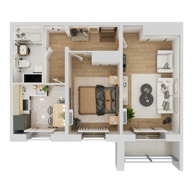 Квартира 48,5 м², 2-комнатная - изображение 1