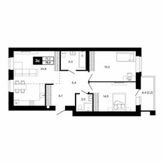 Квартира 75,4 м², 3-комнатная - изображение 3
