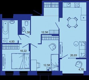 Квартира 66,7 м², 3-комнатная - изображение 1