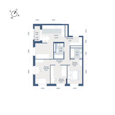 Квартира 74,8 м², 3-комнатная - изображение 2