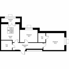 Квартира 65,8 м², 2-комнатная - изображение 2