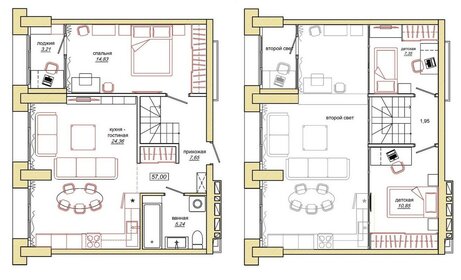 Квартира 54,6 м², 2-комнатная - изображение 2