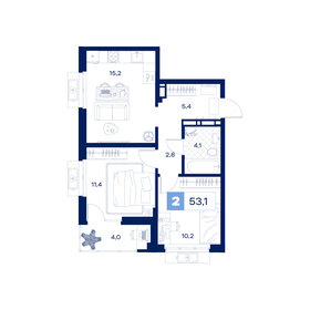 Квартира 53,1 м², 2-комнатная - изображение 1