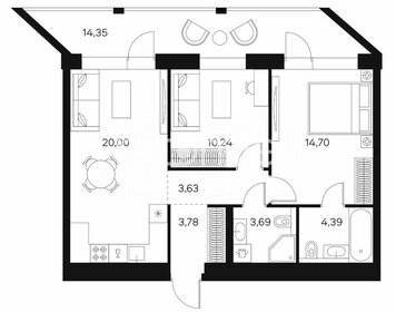 Квартира 59,3 м², 3-комнатная - изображение 1