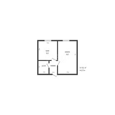 Квартира 33,5 м², 1-комнатная - изображение 1