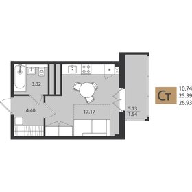 Квартира 26,9 м², студия - изображение 1