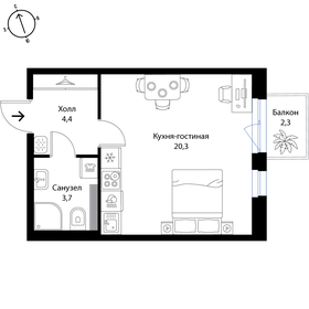 Квартира 29,1 м², студия - изображение 1