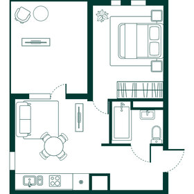 Квартира 43,9 м², 1-комнатная - изображение 1