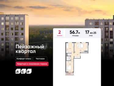 Квартира 56,7 м², 2-комнатная - изображение 1