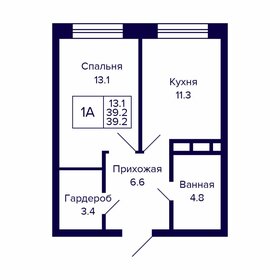 Квартира 39,2 м², 1-комнатная - изображение 1