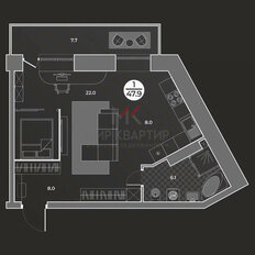 Квартира 47,9 м², 1-комнатная - изображение 3
