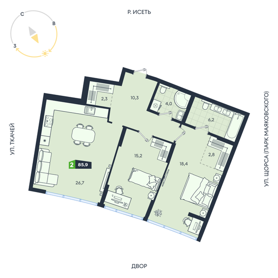 83,6 м², 3-комнатная квартира 23 500 000 ₽ - изображение 128