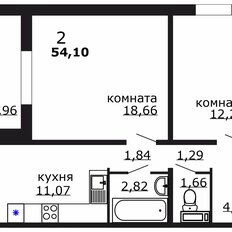 Квартира 54,1 м², 2-комнатная - изображение 2