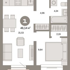 Квартира 46,1 м², 1-комнатная - изображение 3