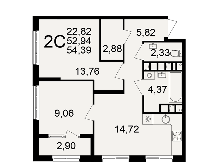 101,7 м², 2-комнатная квартира 6 916 022 ₽ - изображение 19