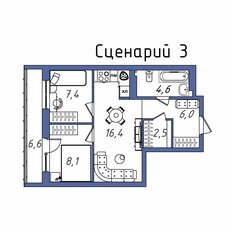 Квартира 52,4 м², 1-комнатная - изображение 5