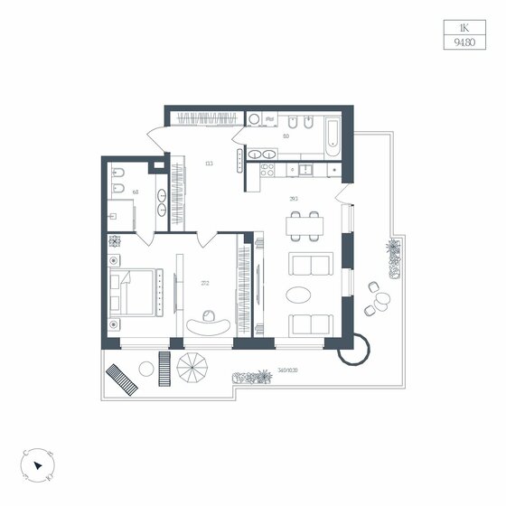 89,4 м², 1-комнатная квартира 25 059 400 ₽ - изображение 50