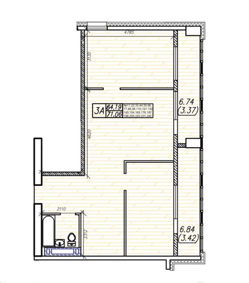 69,8 м², 2-комнатная квартира 15 390 000 ₽ - изображение 85