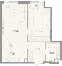Квартира 45,3 м², 2-комнатная - изображение 1