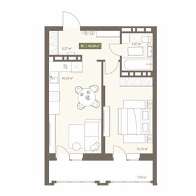 Квартира 43,4 м², 1-комнатная - изображение 1
