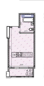 Квартира 28,9 м², студия - изображение 1