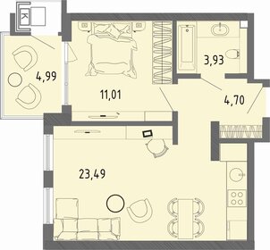 Квартира 44,6 м², 1-комнатная - изображение 1
