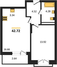 Квартира 42,7 м², 2-комнатная - изображение 1