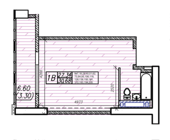 Квартира 30,7 м², студия - изображение 1