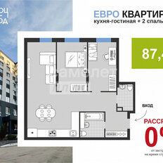 Квартира 87,4 м², 2-комнатная - изображение 2