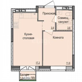 Квартира 38 м², 1-комнатная - изображение 1